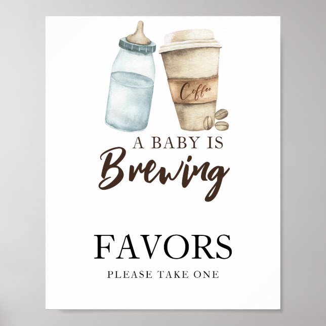 Poster Baby brasse du café Favors (Devant)