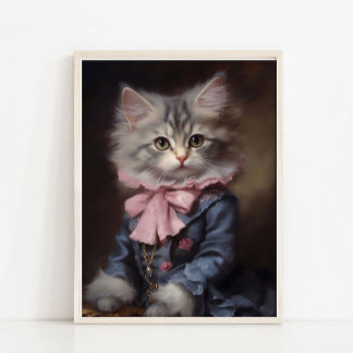 Poster Baby Cat Vintage Portrait, Victorian Animal Portra
