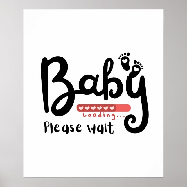 Poster Baby Chargement s'il vous plaît attendre cadeau (Devant)