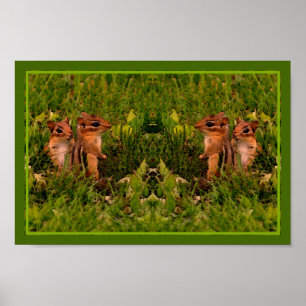 Poster Baby Chipmunks Art animal Abstrait