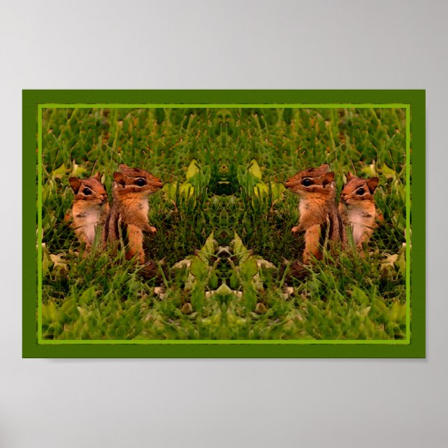 Poster Baby Chipmunks Art animal Abstrait (Devant)
