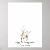 Baby Elephant Thumbprint Livre d'invités