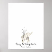 Baby Elephant Thumbprint Livre d'invités