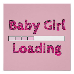 Poster Baby Girl Chargement - Quatrième mois