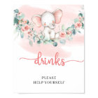 Baby Girl Elephant eucalyptus boisson panneau de t