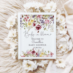 Poster Baby In Bloom Fleur sauvage Baby shower Bienvenue