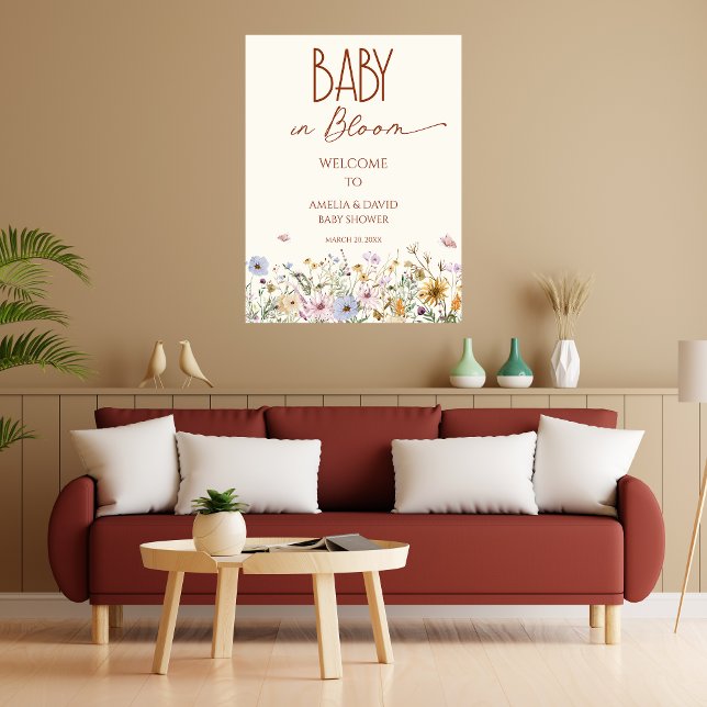 Poster Baby in Bloom Fleur sauvage Pastel Terracotta Bien (Créateur téléchargé)