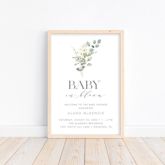 Poster Baby in Bloom Neutral Baby shower Bienvenue (Créateur téléchargé)