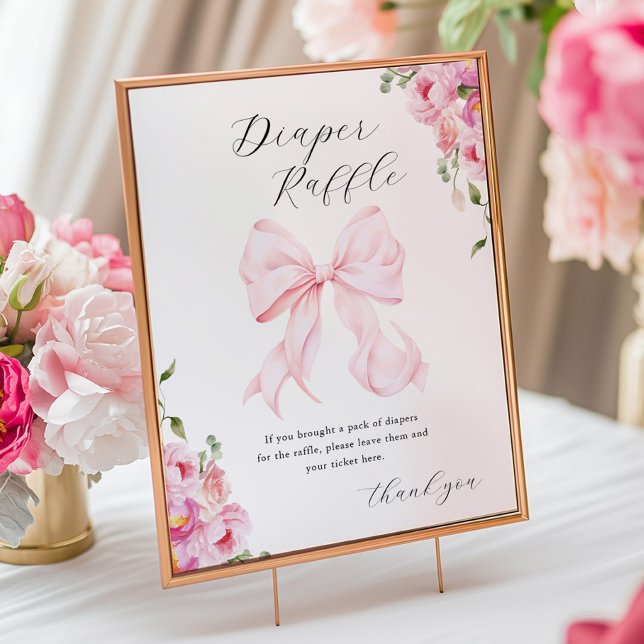 Poster Baby in Bloom Pink Bow Diaper Raffle (Créateur téléchargé)