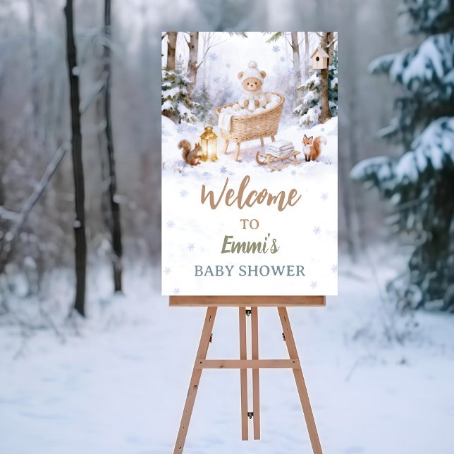 Poster Baby, It’s Cold Outside Winter Woodland  (Créateur téléchargé)