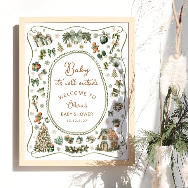 Poster Baby It's Cold Outside Winter Baby shower Bienvenu (Créateur téléchargé)