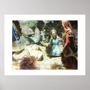 Poster Baby Jesus in an underwater nativity