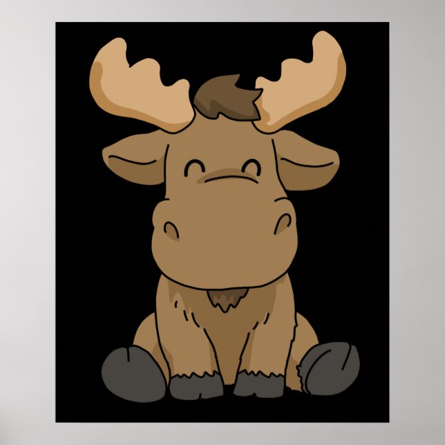 Poster Baby Moose Cadeaux Femmes Moose Cadeaux Hommes Moo (Devant)
