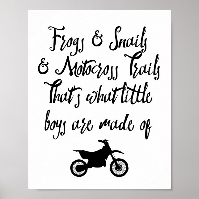 Poster Baby or Toddler Nursery Motocross Dirtbike Print (Devant)