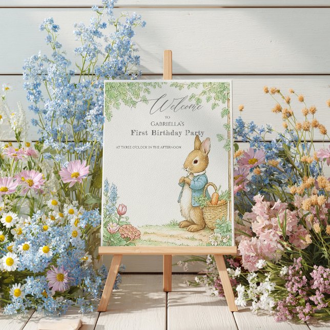 Poster Baby Peter Rabbit Garden Welcome Board (Créateur téléchargé)
