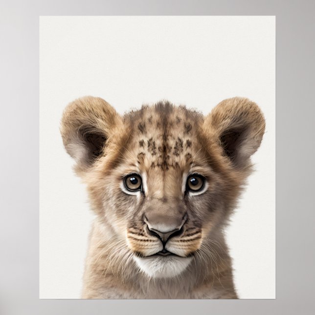 Poster Baby Safari Africain Jungle Animaux Lion Cub (Devant)