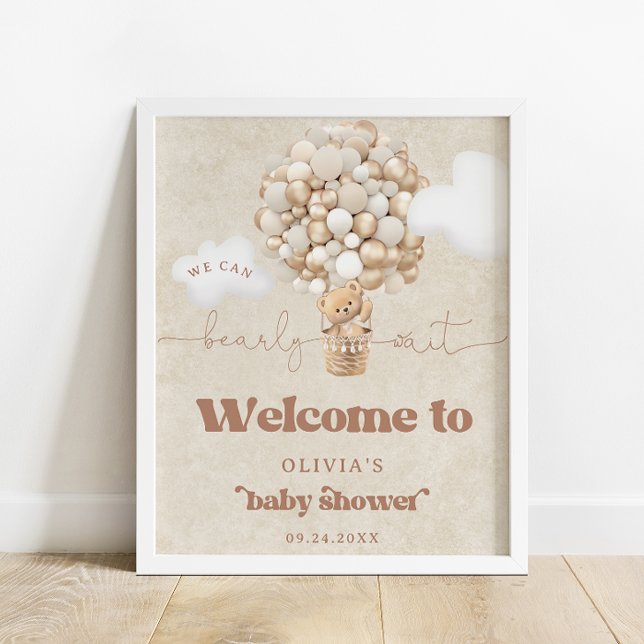 Poster Baby shower à balles en peluche Bienvenue (Créateur téléchargé)