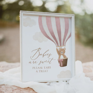 Poster Baby shower à bulle d'ours en peluche Les bébés so