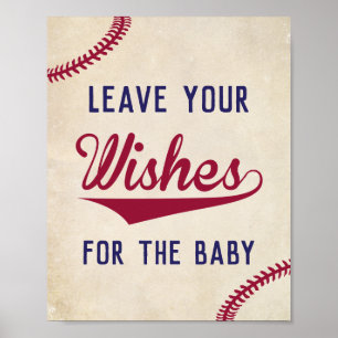 Poster Baby shower à thème de baseball Voeux pour bébé