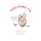 Baby shower à thème Dinosaur rose Bienvenue