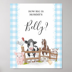 Poster Baby shower agricole Devine à quel point le ventre