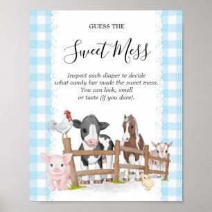 Poster Baby shower Agricole Devinez Le Mess Doux