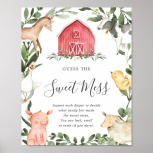 Poster Baby shower Agricole Devinez Le Signe Doux Mess
