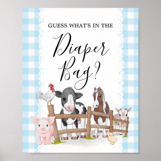 Poster Baby shower agricole Devis Ce qui se trouve dans l (Devant)