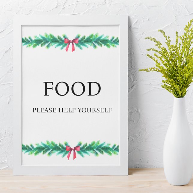 Poster Baby shower alimentaire de la branche de Noël (food baby shower sign
)