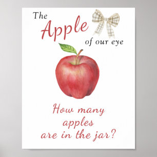 Poster Baby shower Apple - devinez combien de pommes en p