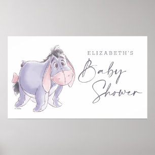 Poster Baby Shower Aquarelle Eeyore