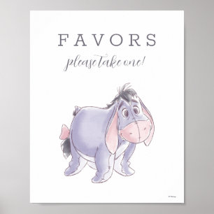 Poster Baby Shower Aquarelle Eeyore