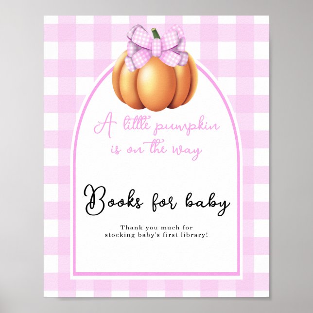 Poster baby shower arc citrouille Books for baby (Devant)