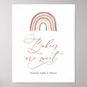 Poster Baby shower arc-en-ciel Les bébés sont signe doux