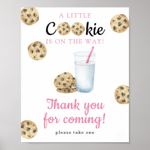 Poster Baby shower au lait et aux biscuits - Merci