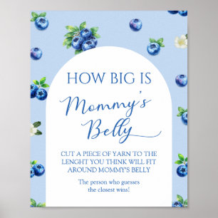 Poster Baby Shower aux Myrtilles : Devinez la Taille de s