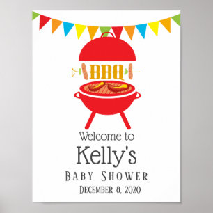 Poster baby shower barbecue, barbecue, barbecue grill bar