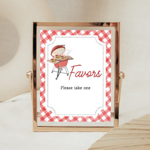 Poster Baby shower BBQ Burger Rouge Faveurs