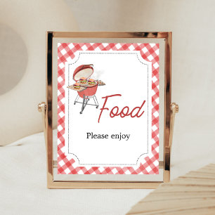 Poster Baby shower BBQ Red Burger