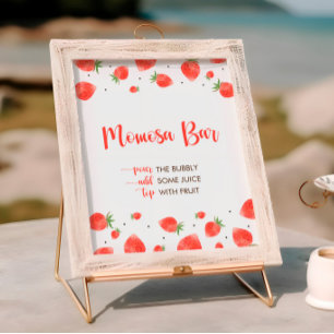 Poster Baby shower Berry Sweet, signe bar Momosa