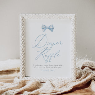 Poster Baby shower Bleu Bowtie Refus 