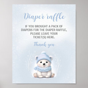 Poster Baby shower bleu Polaire Baisson Refus