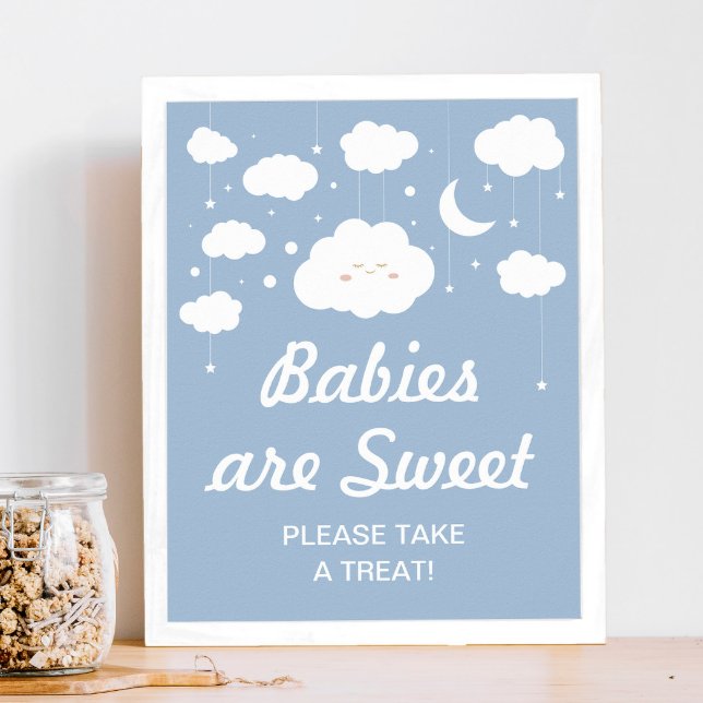 Poster Baby shower Blue Cloud Favoriser (Créateur téléchargé)