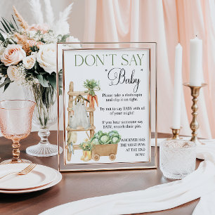 Poster Baby shower Boho du marché des fermiers cultivés l