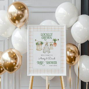 Poster Baby shower Boho du marché des fermiers cultivés l