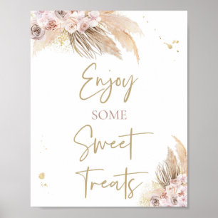 Poster Baby shower Boho Pampas Grass Favoriser la décorat