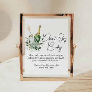 Poster Baby shower Bouteilles de Poppin Ne pas dire bébé