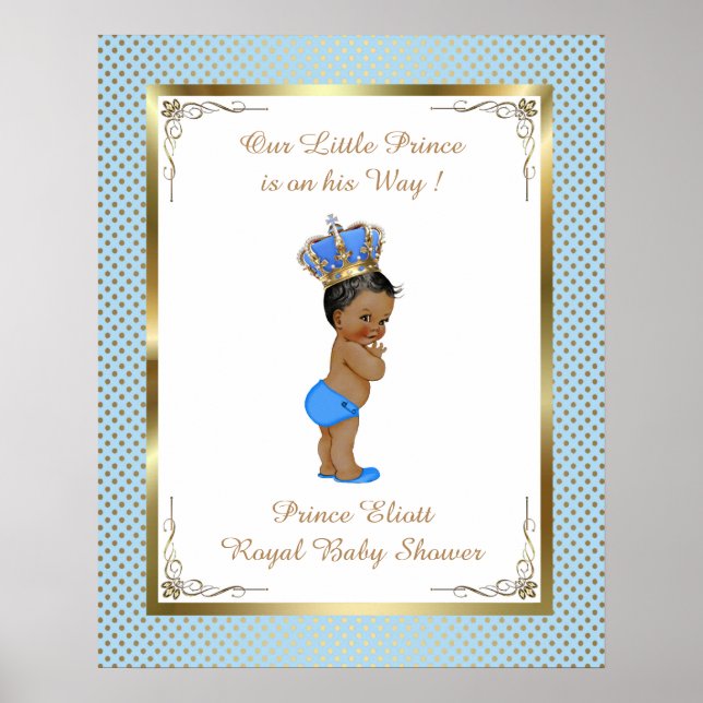 Poster Baby Shower Boy,  Prince boy, blue, 16x20 (Front)