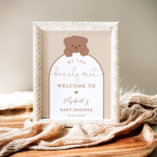 Poster Baby shower Brown d'attente minimale moderne
