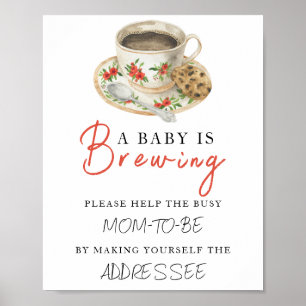 Poster Baby shower café - Aider la future maman occupée